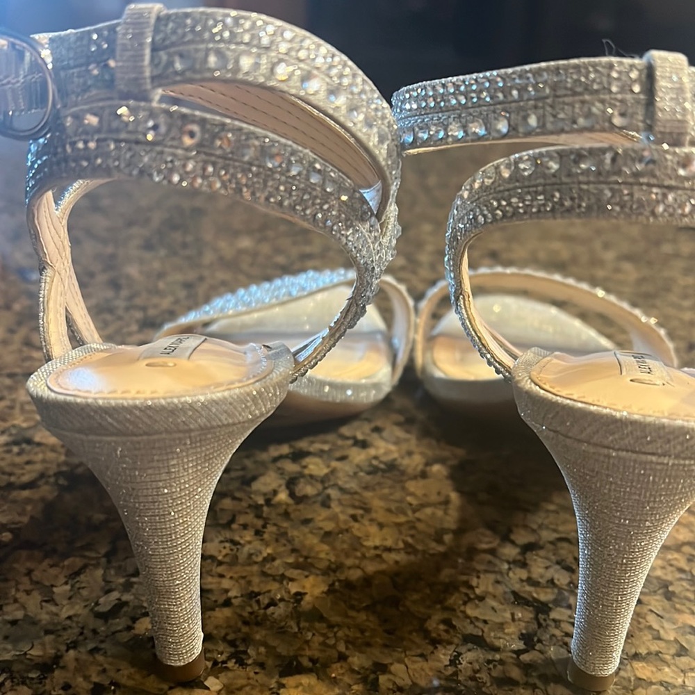 Silver Heels with Sequins